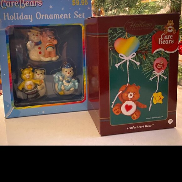 2 SETS VINTAGE HEIRLOOM CARE BEARS ORNAMENT SETS - Picture 1 of 6